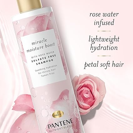 Dầu gội và xả cho tóc khô và giòn Pantene Nutrient Blends Miracle Moisture Boost/Hydrating Glow with Rose water 285ml