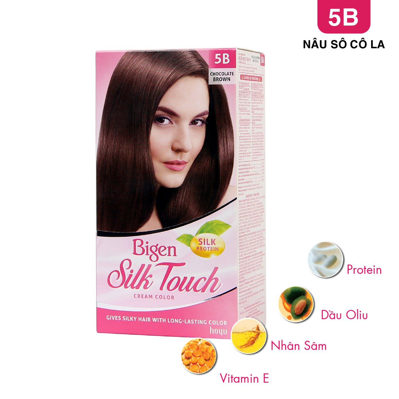 Thách thức bản thân với Kem nhuộm tóc Bigen Silk Touch #5b nâu sôcôla. Sản phẩm sẽ giúp bạn biến đổi mái tóc của mình với sự tươi trẻ và phong cách hiện đại. Hãy xem hình ảnh liên quan để đắm mình trong những màu sắc tuyệt đẹp này.