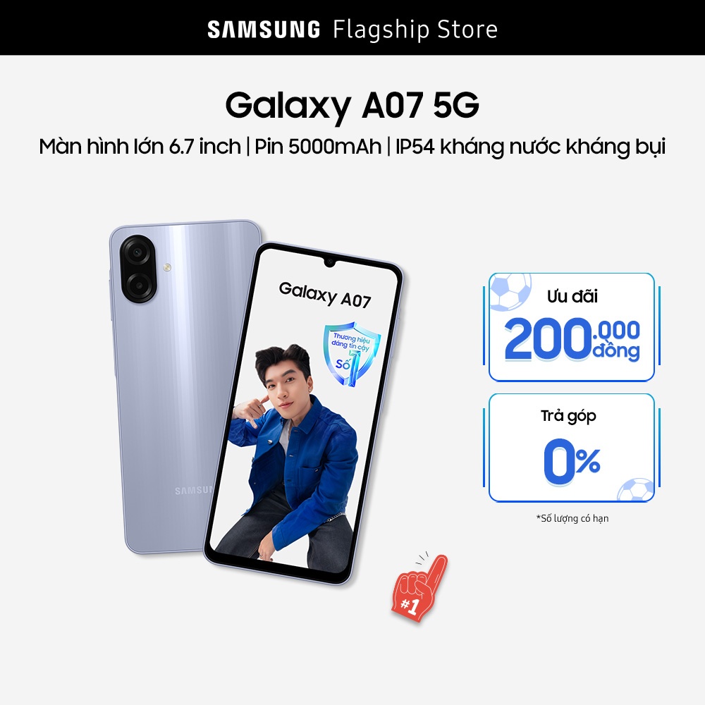 [QUÀ QUẤN KÈM HÀNG] [Củ sạc 25W] Điện thoại Samsung Galaxy A07 5G (4-128GB) - Hàng chính hãng