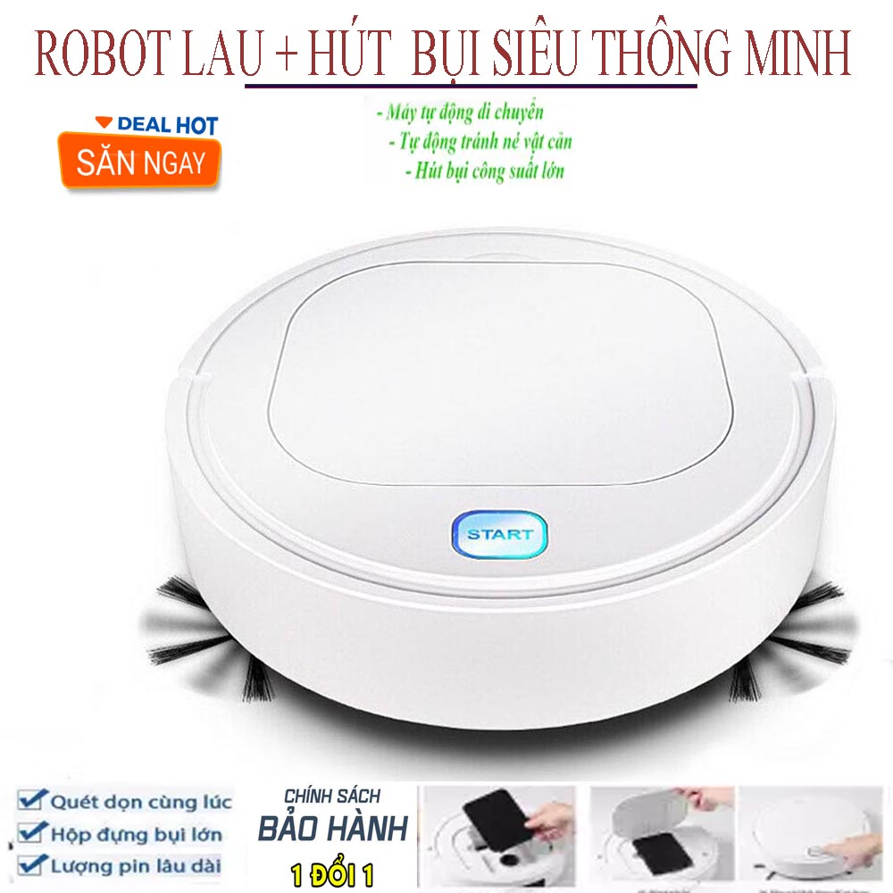 Robot Lau Nhà Có Chế Độ Chống Rơi ,  Robot 3 Chức Năng HÚT-LAU-QUÉT, BẢO Hành 1 Đổi 1, Gía tốt mua ngay !!!