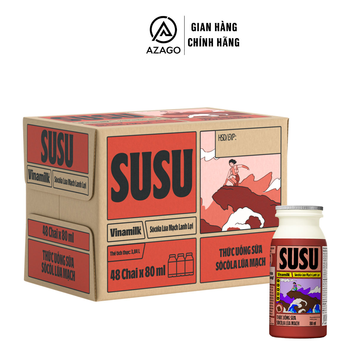 Thùng 48 Chai 80ml Sữa Chua Uống Tiệt Trùng SuSu Vinamilk - AZAGO