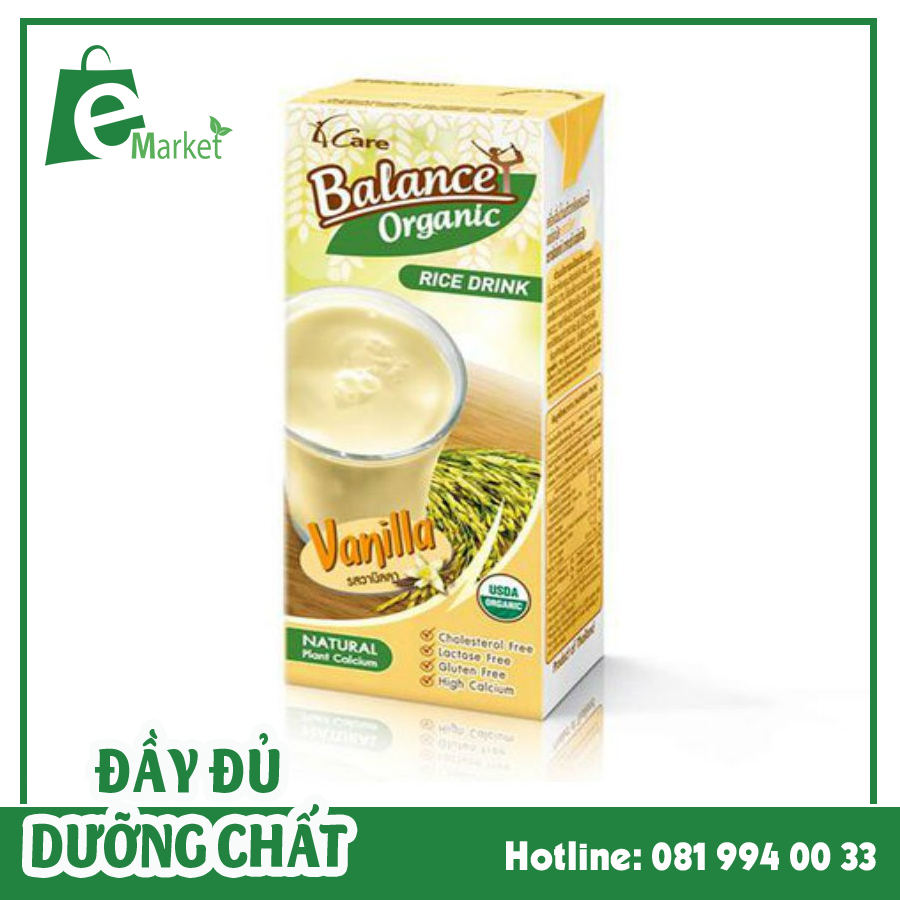 Sữa gạo hữu cơ vani 4Care Balance Organic 180ml