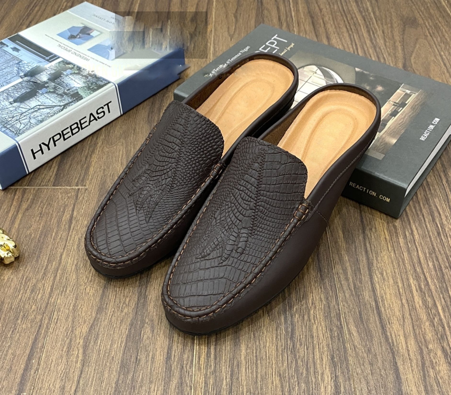 Giày Sục Da Nam Cao Cấp Udany Đặc Biệt Dập Vân Vuốt Cá Sấu Cực Đẹp Giày Nam Dáng Xỏ Ôm Chân Tiện Lợi Dễ Dàng Sử Dụng Xu Hướng Thời Trang Mùa Hè - GS02