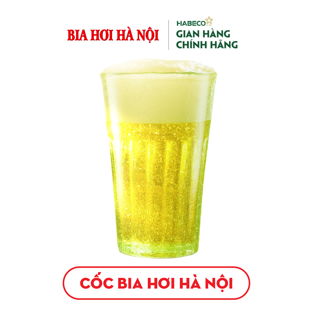 2 cốc bia hơi hà nội 330ml - habeco