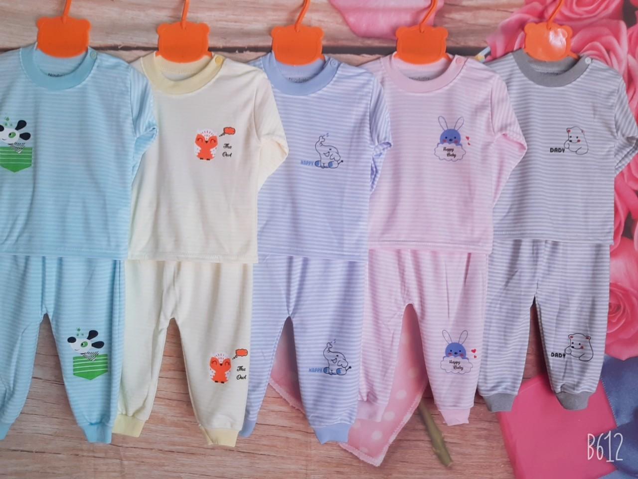 Bộ dài tay NOUBABY thông hơi  cài vai (KÈM QUÀ TẶNG)
