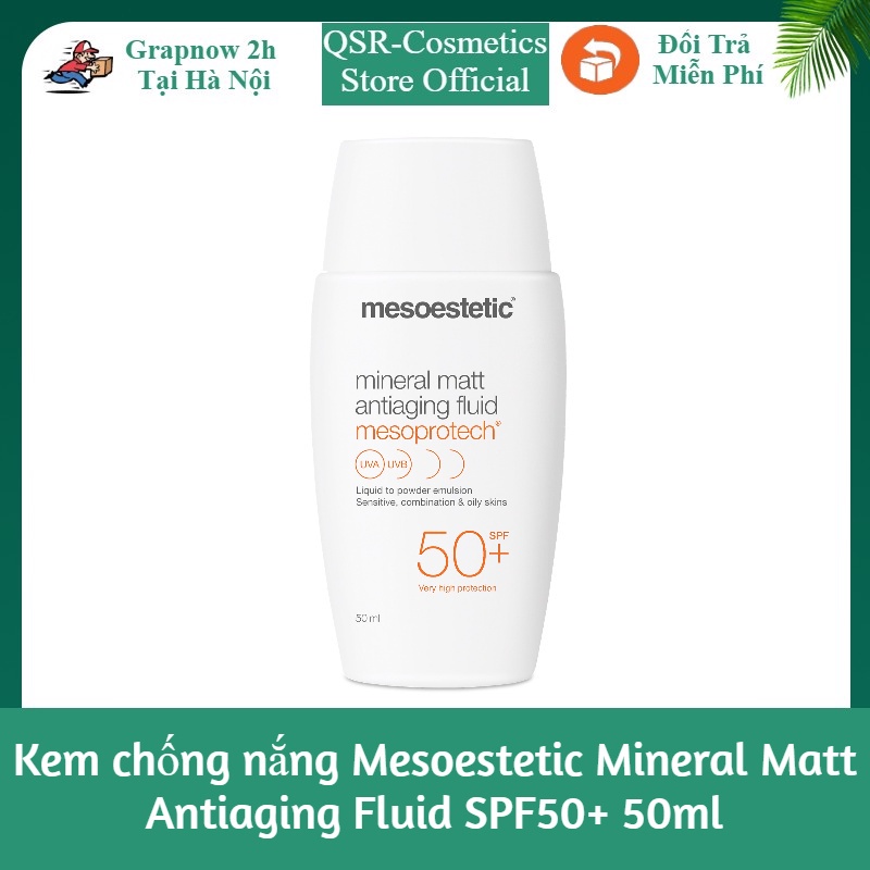 Kem chống nắng Mesoestetic Mineral Matt Antiaging Fluid SPF50+ 50ml