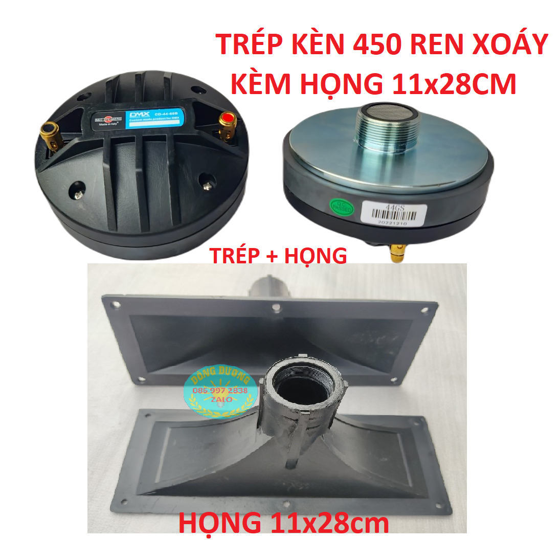 Loa trép 450 dmx + họng 11x28 tặng tụ - giá hai loa