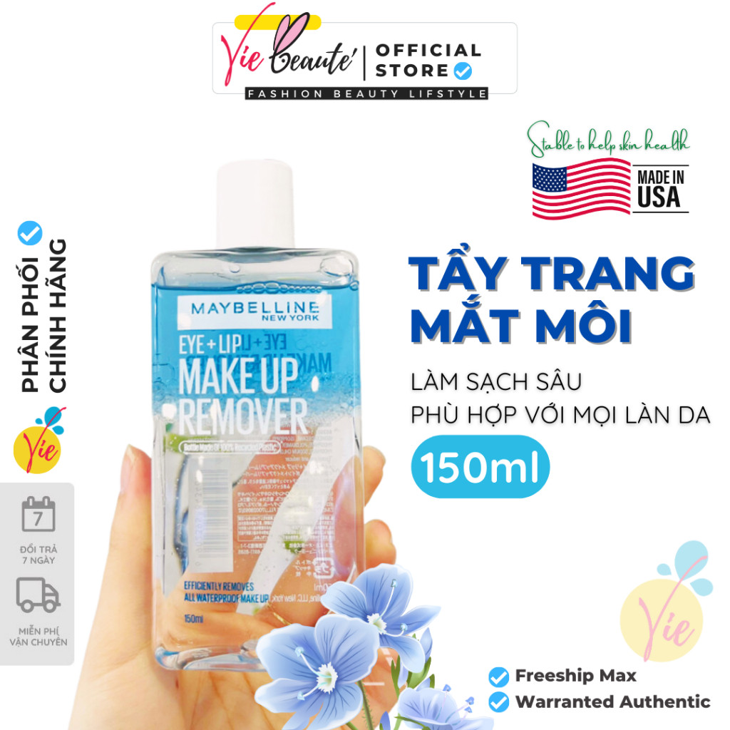 Nước Tẩy Trang Mắt và Môi Maybelline New York Eye & Lip Makeup Remover 2 lớp dầu nước