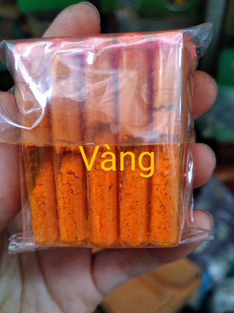 Ống bột màu vàng màu thực phẩm mỹ hòa lốc 10 ống
