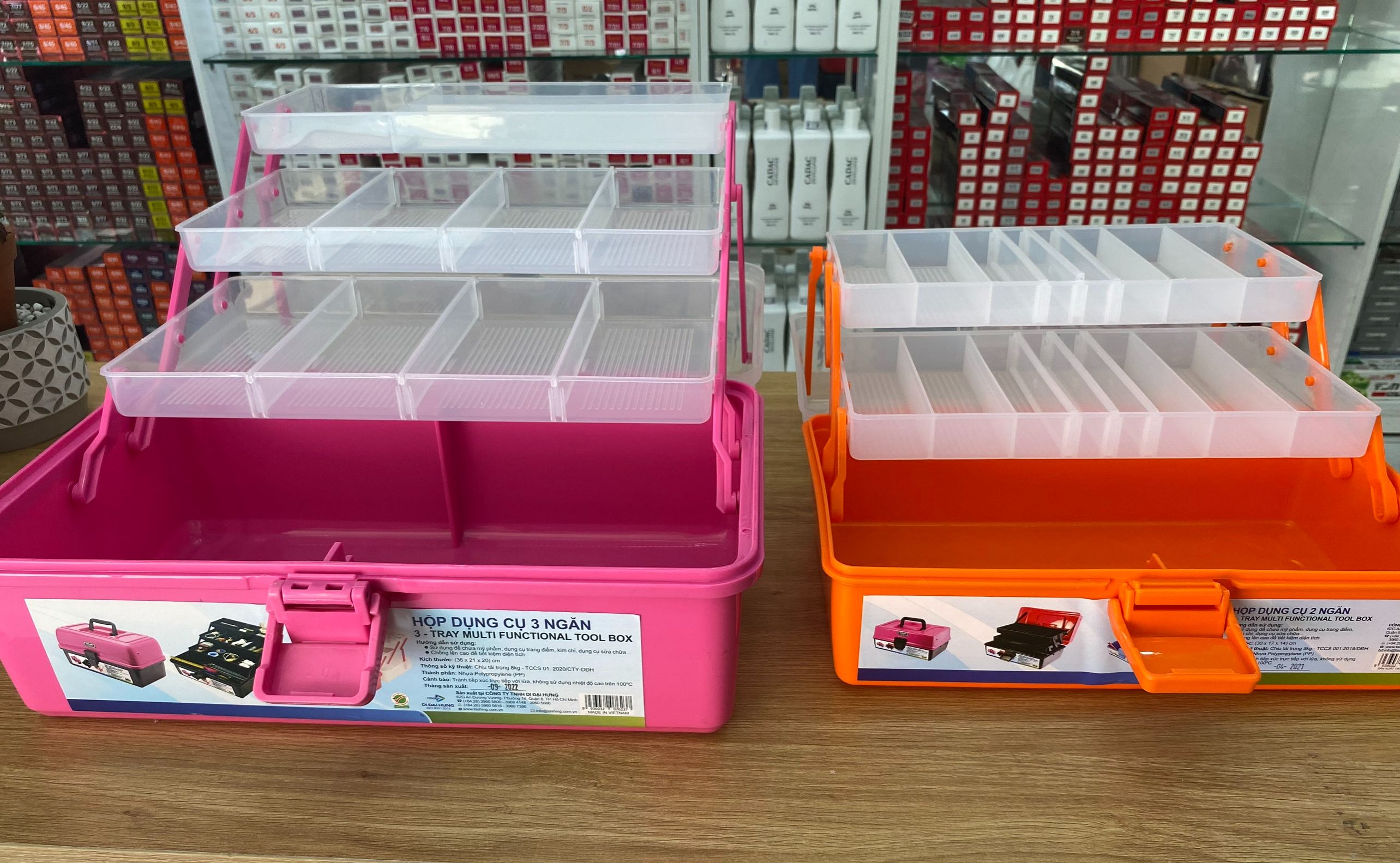 Cốp nhựa 2 tầng, 3 tầng  đựng dụng cụ nail - mi phun xăm