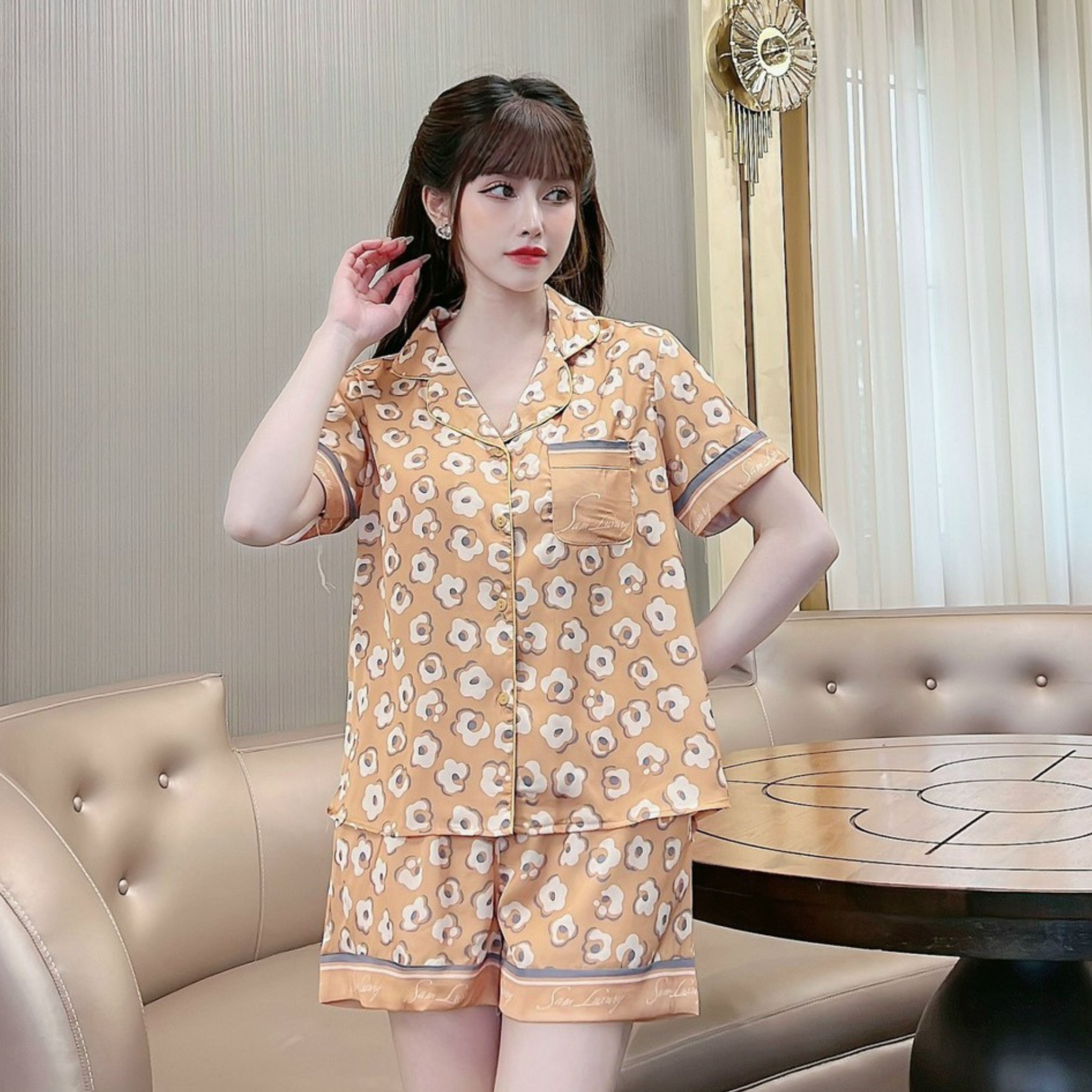 Đồ bộ nữ pijama mặc nhà Sam luxury chất lụa cao cấp đồ bộ pijama CĐH trẻ trung nhẹ nhàng Yangsilk