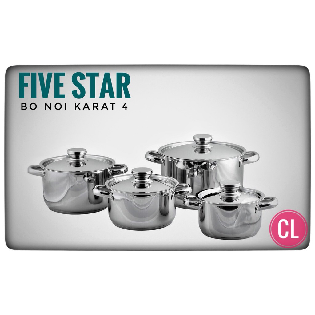 Bộ nồi fivestar karat 4 chiếc-304