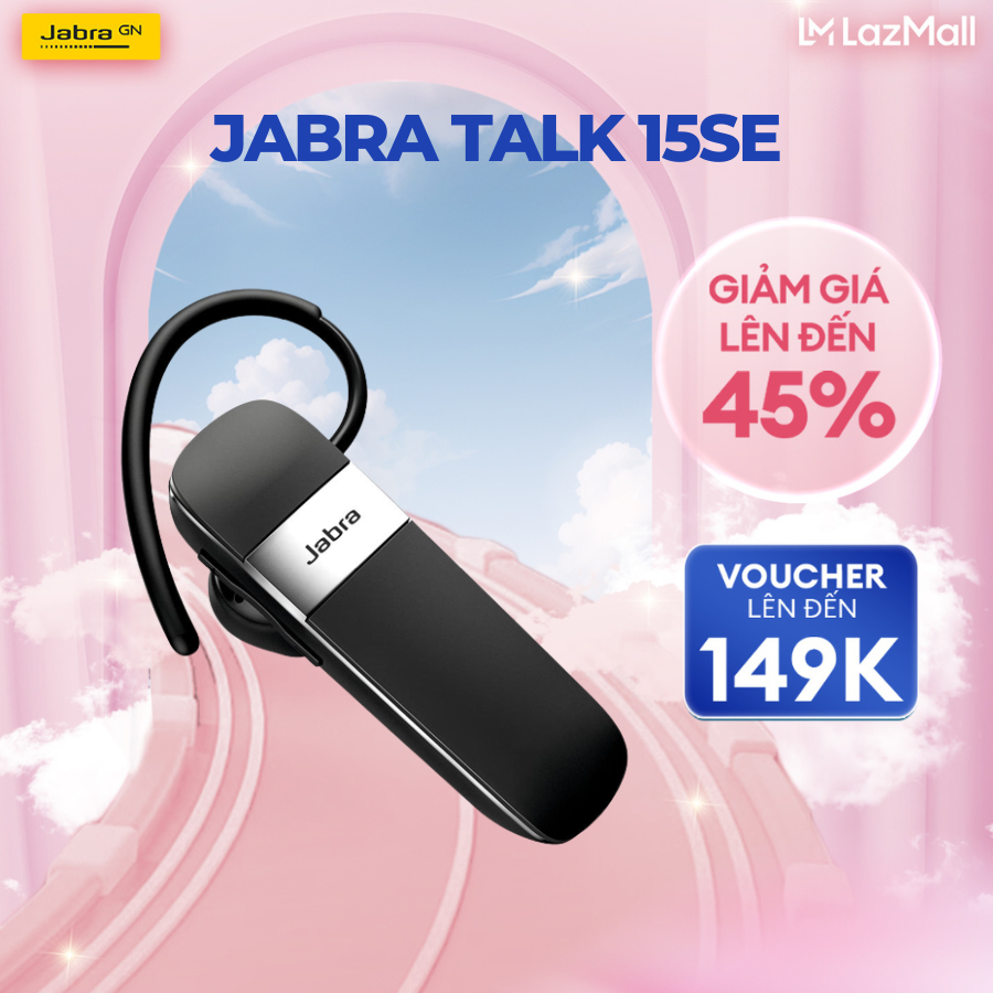 Tai nghe bluetooth jabra talk 15 se đàm thoại nghe nhạc hd voice 7h sử dụng 10m range a2dp hàng chính hãng