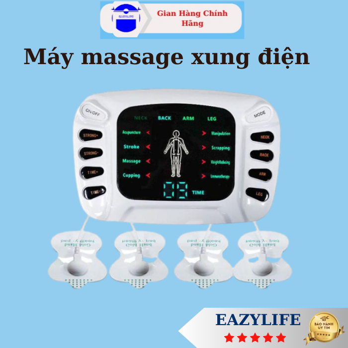 Máy massage xung điện, hỗ trợ giảm đau mỏi toàn thân, kết hợp sử dụng 2 nguồn điện