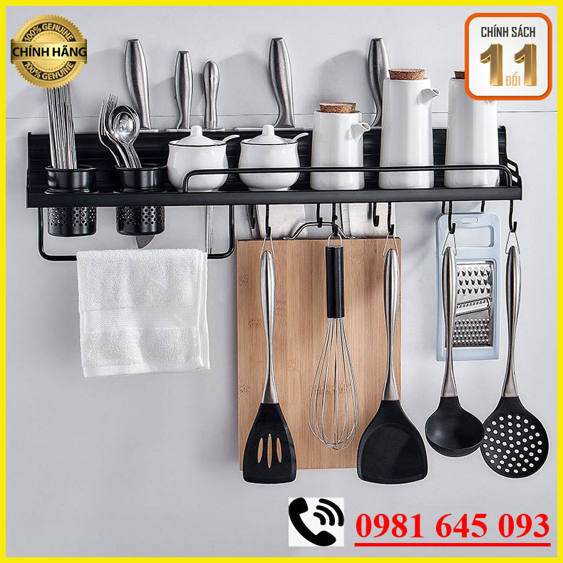 Kệ Treo Đồ Nhà Bếp Để Gia Vị - Kệ Gắn Tường Đa Năng Có Khe Cắm Dao Ống Đựng Đũa Thông Minh