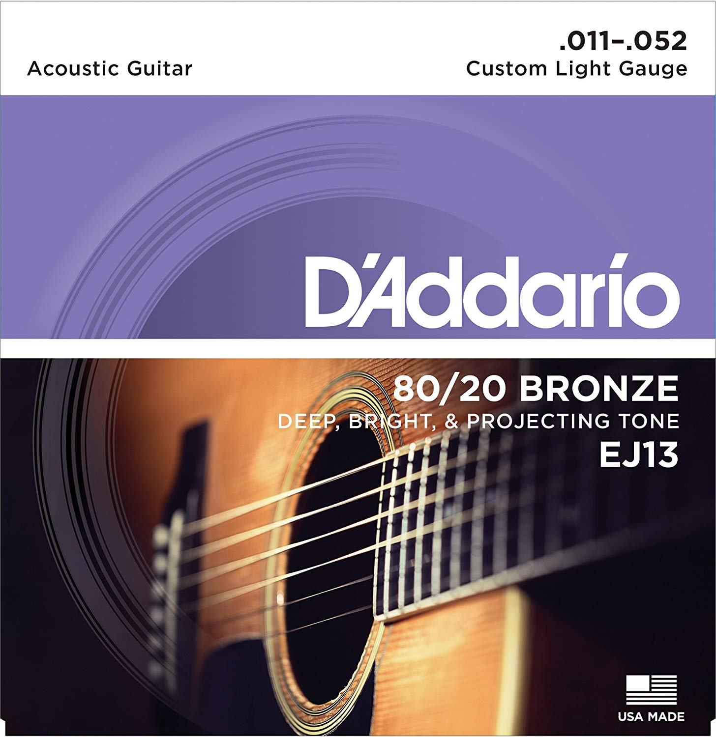 Dây Đàn Guitar Acoustic - D'Addario EJ13 ,Dây Đàn Guitar Acoustic D'Addario EJ13, Loại Customer Light, Thiết Kế bằng Công Nghệ Hiện Đại, Khả Năng Chống Ăn Mòn , Độ Bền Rất Cao