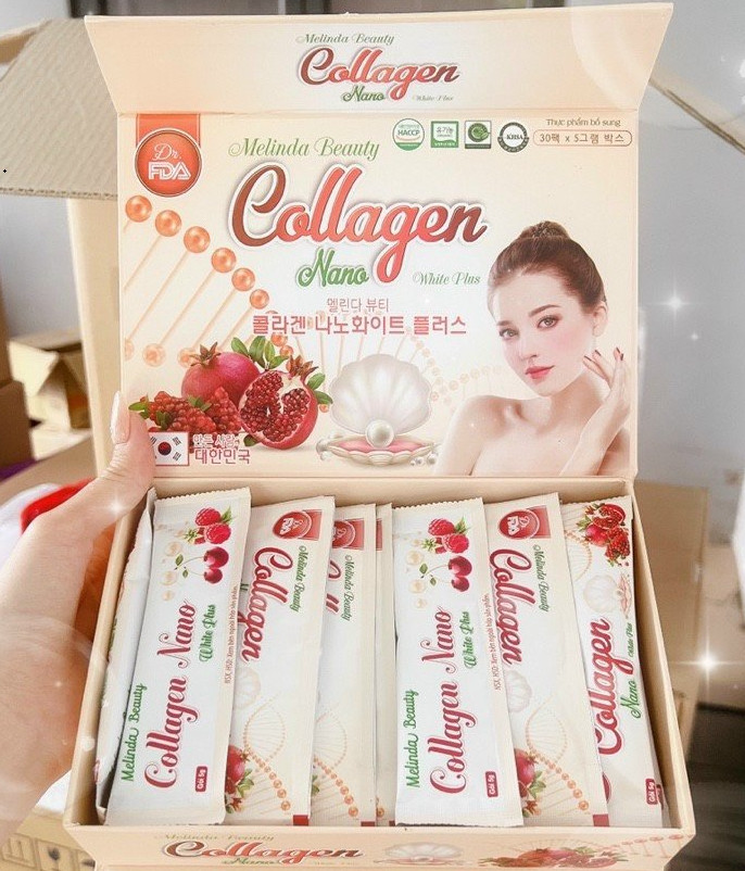 Hộp bột collagen lựu đỏ hàn quốc 30 gói 5g - bổ sung collagen giúp đẹp da