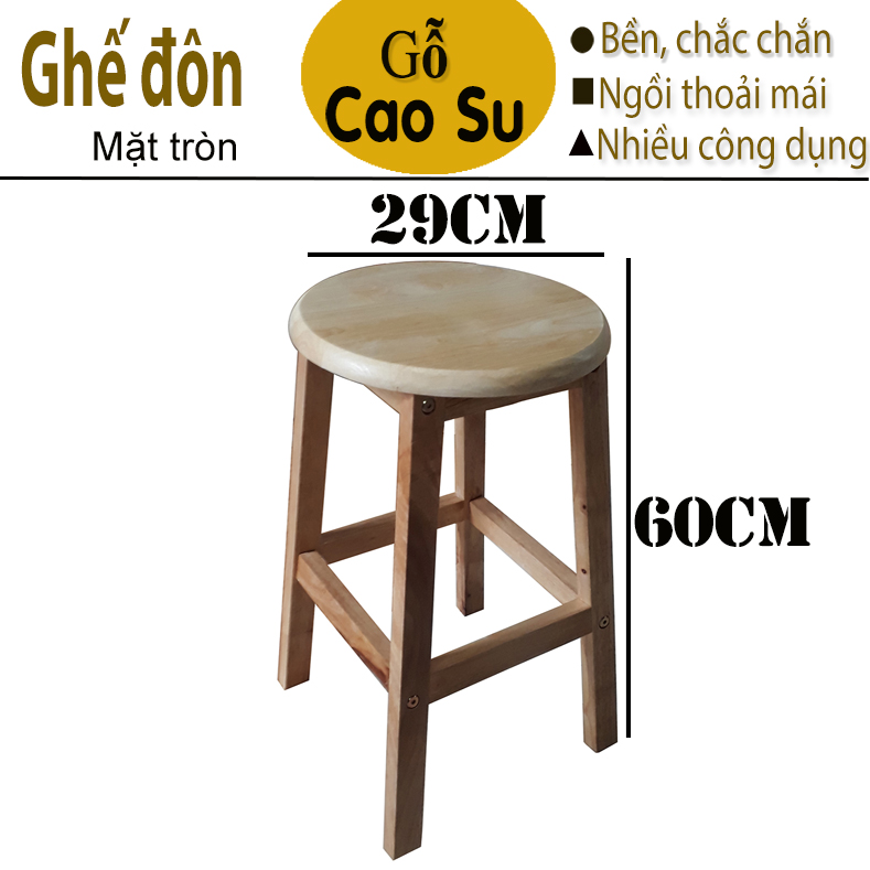 Ghế đôn mặt tròn cao 45cm bằng gỗ, ghế gỗ phòng ăn, ghế đôn gỗ dành cho quán ăn, ghế cafe mặt tròn cao 45cm, ghế đôn 100% gỗ tự nhiên, ghế ăn