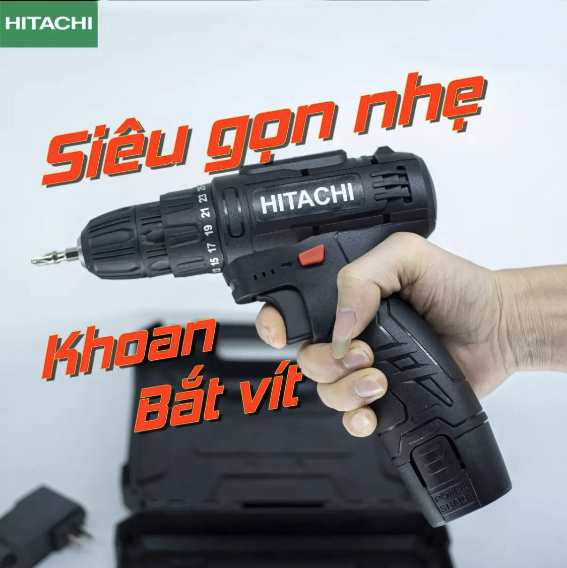 Máy khoan HITACHI pin 12V, máy khoan đa năng, máy khoan bắn vit, máy khoan cầm tay, bộ máy khoan sửa chữa vặn vít có đảo chiều, lõi đồng