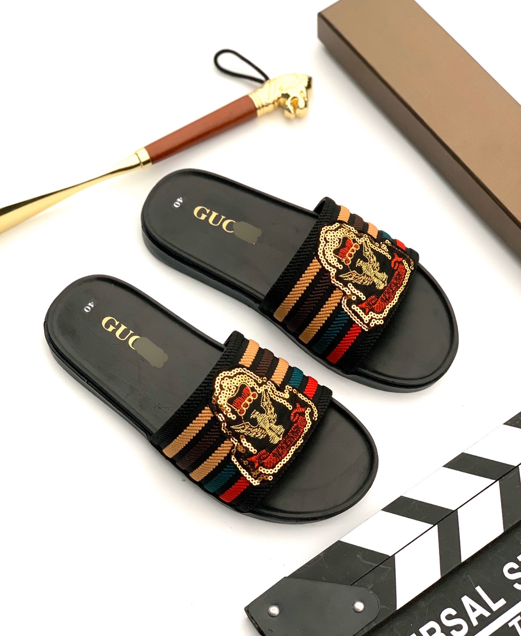 dép quai ngang nam nữ hot trend. thổ cẩm mác đại bàng cực đẹp