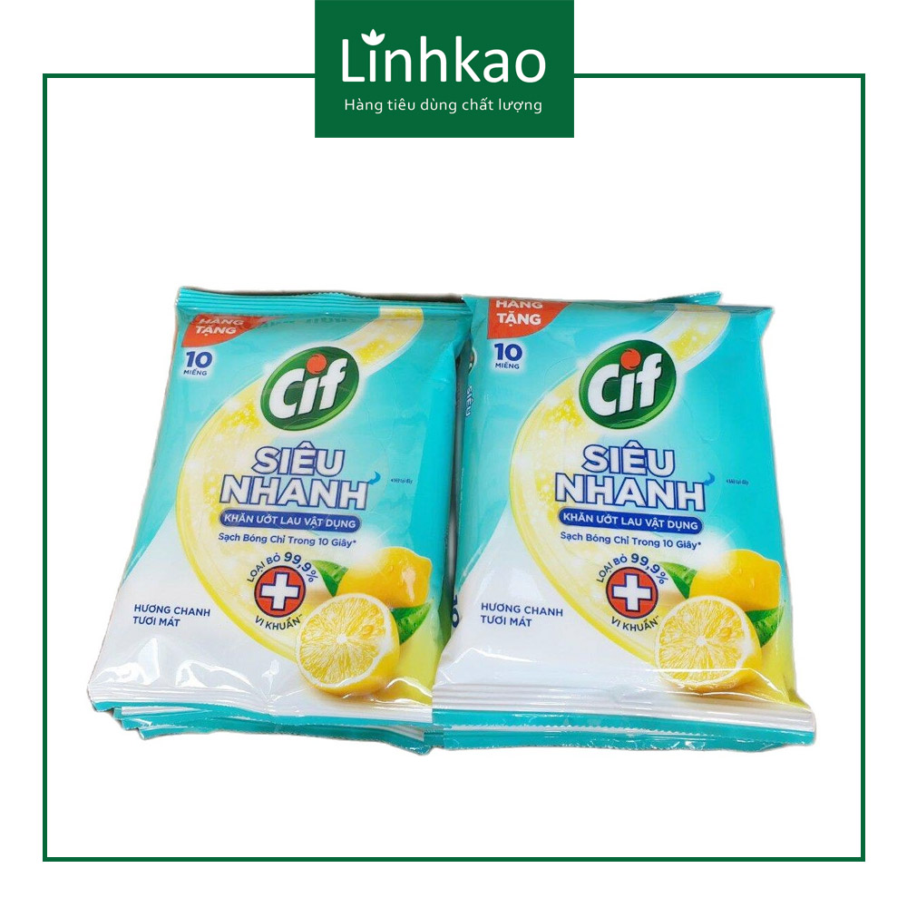 Combo 10 bịch Khăn ướt đa năng Cif
