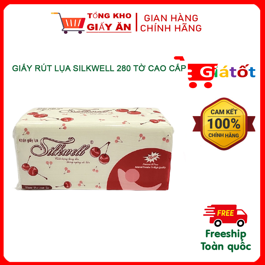 Khăn giấy ăn rút lụa Silkwell 280 tờ , Khăn giấy ăn cao cấp