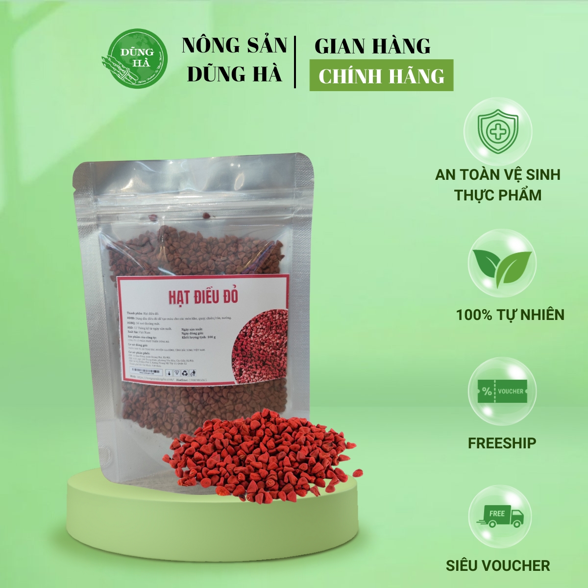 Hạt điều màu loại đặc biệt dùng để tạo màu thực phẩm