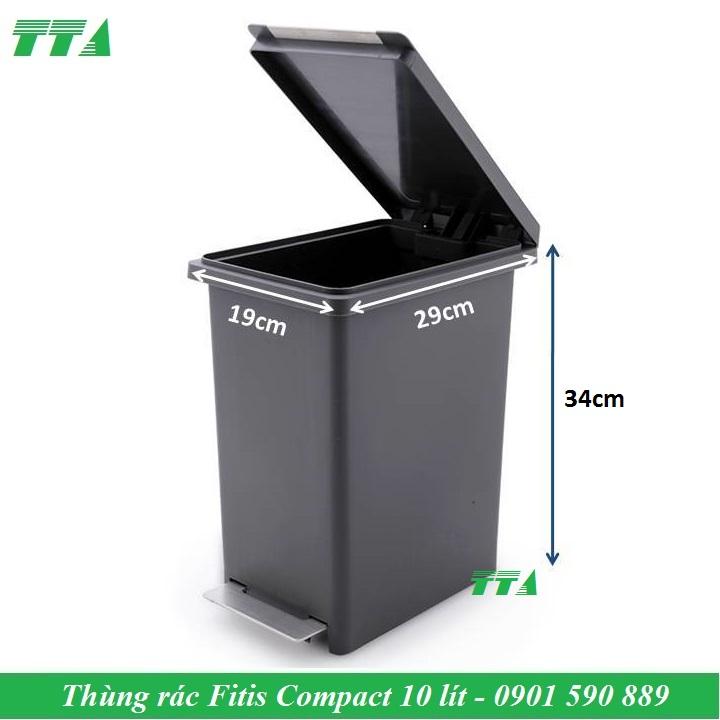 Thùng rác nhựa fitis đạp chân 10 lít pps1-906