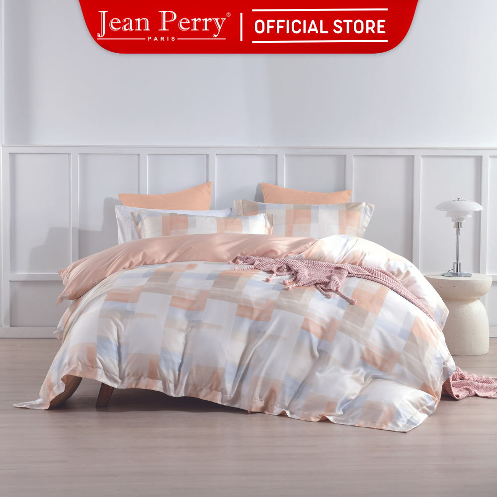 Bộ ga giường áo gối kèm vỏ chăn Jean Perry Garni chất liệu ecosilk 1m6x2m