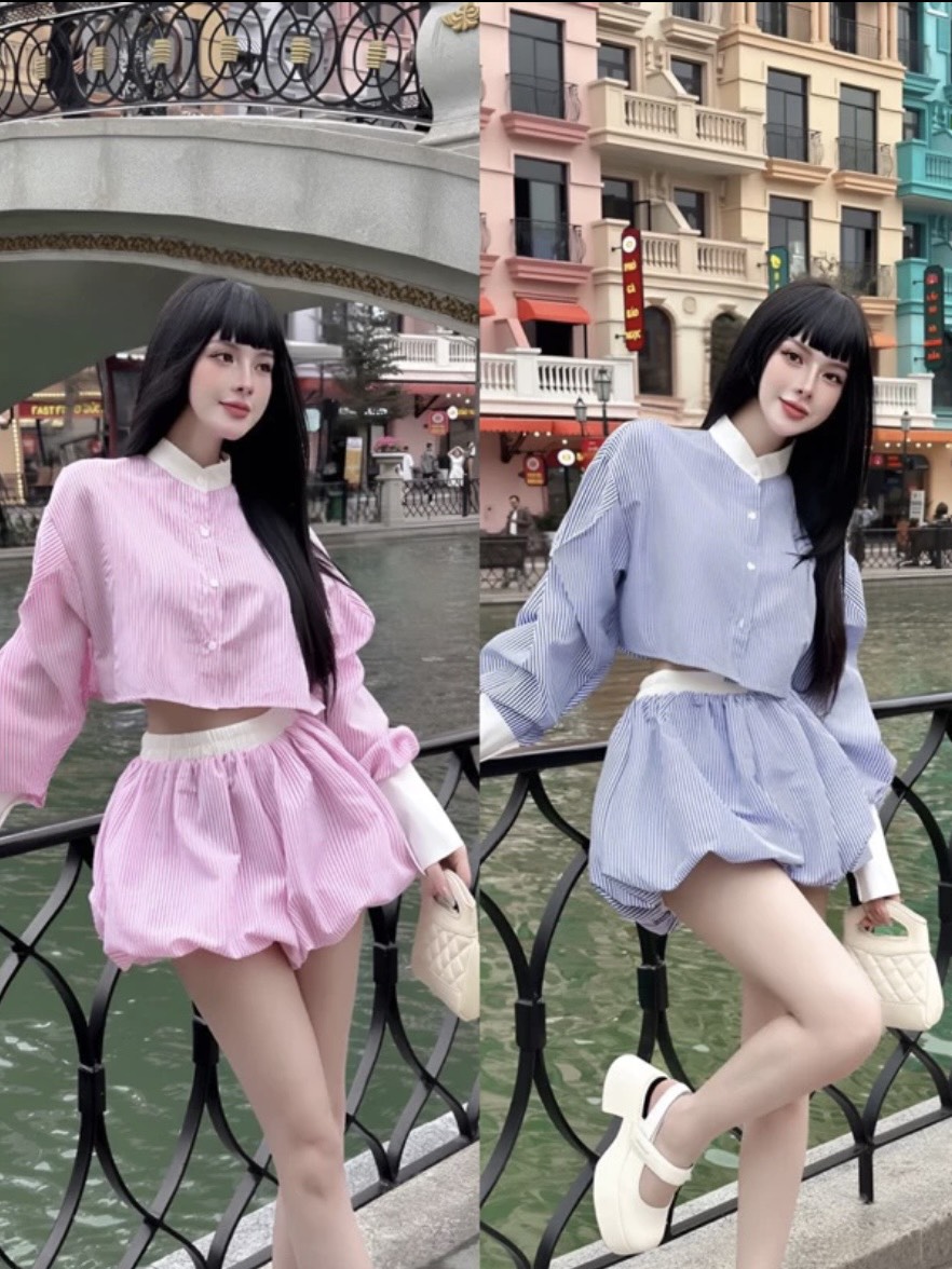 Sét sơ mi thiết kế siêu xinh crll