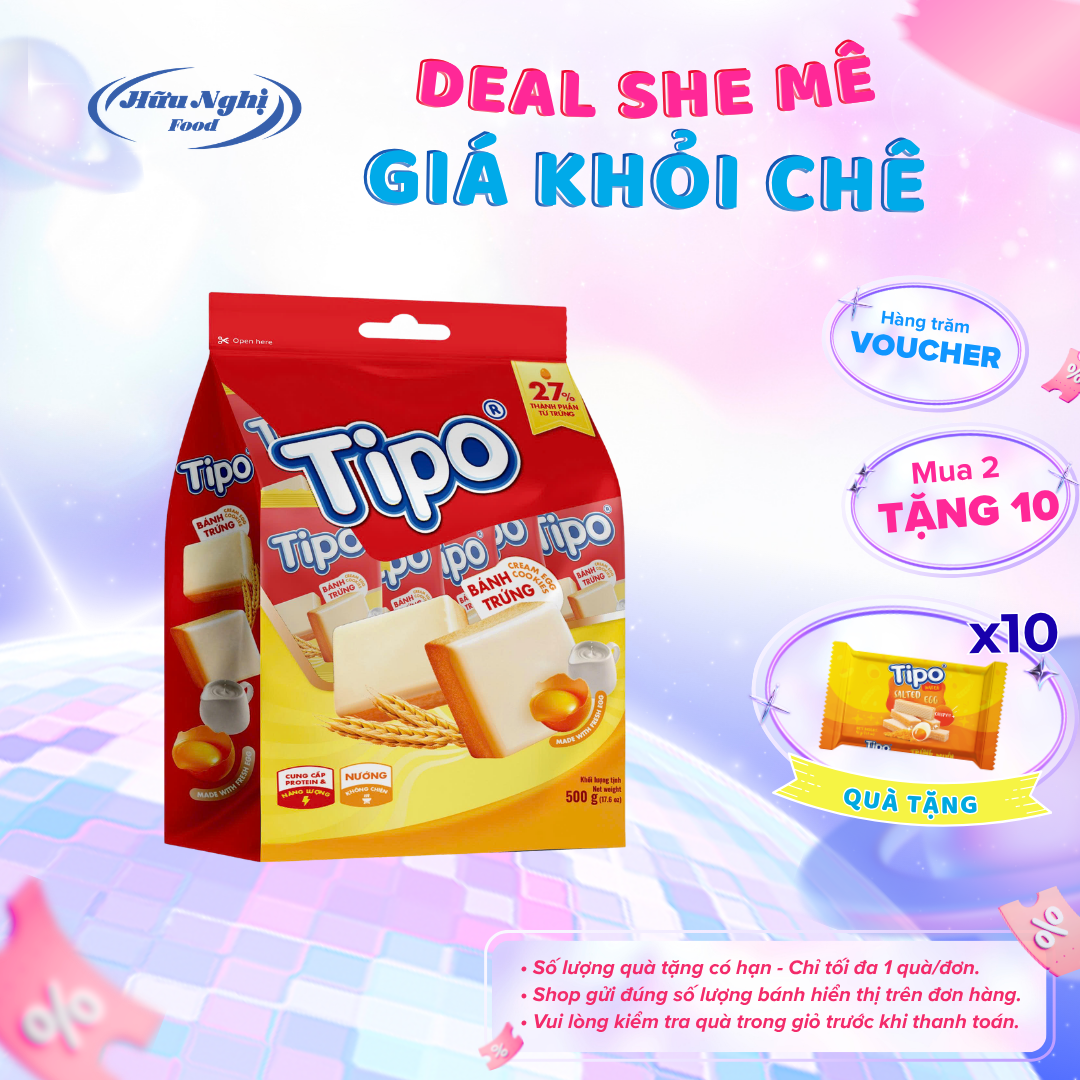 Bánh Tipo Trứng Nướng Vị Sữa 500g Hữu Nghị