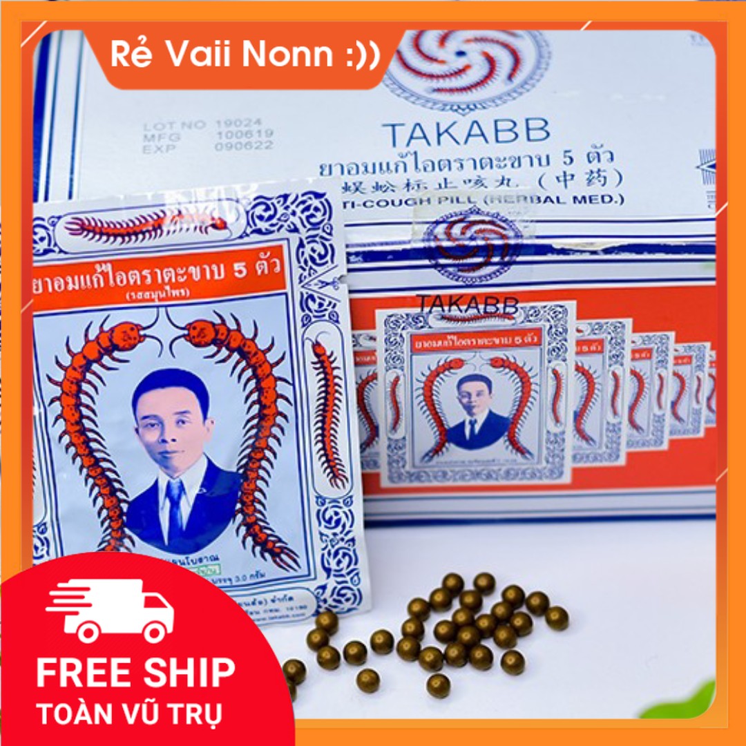 (Combo 10 Gói) Kẹo Ngậm Ho Con Rết TAKABB Thái Lan (Gói 3 Gram) Giảm Ho , Đau Họng , Tan Đờm Hiệu Qu