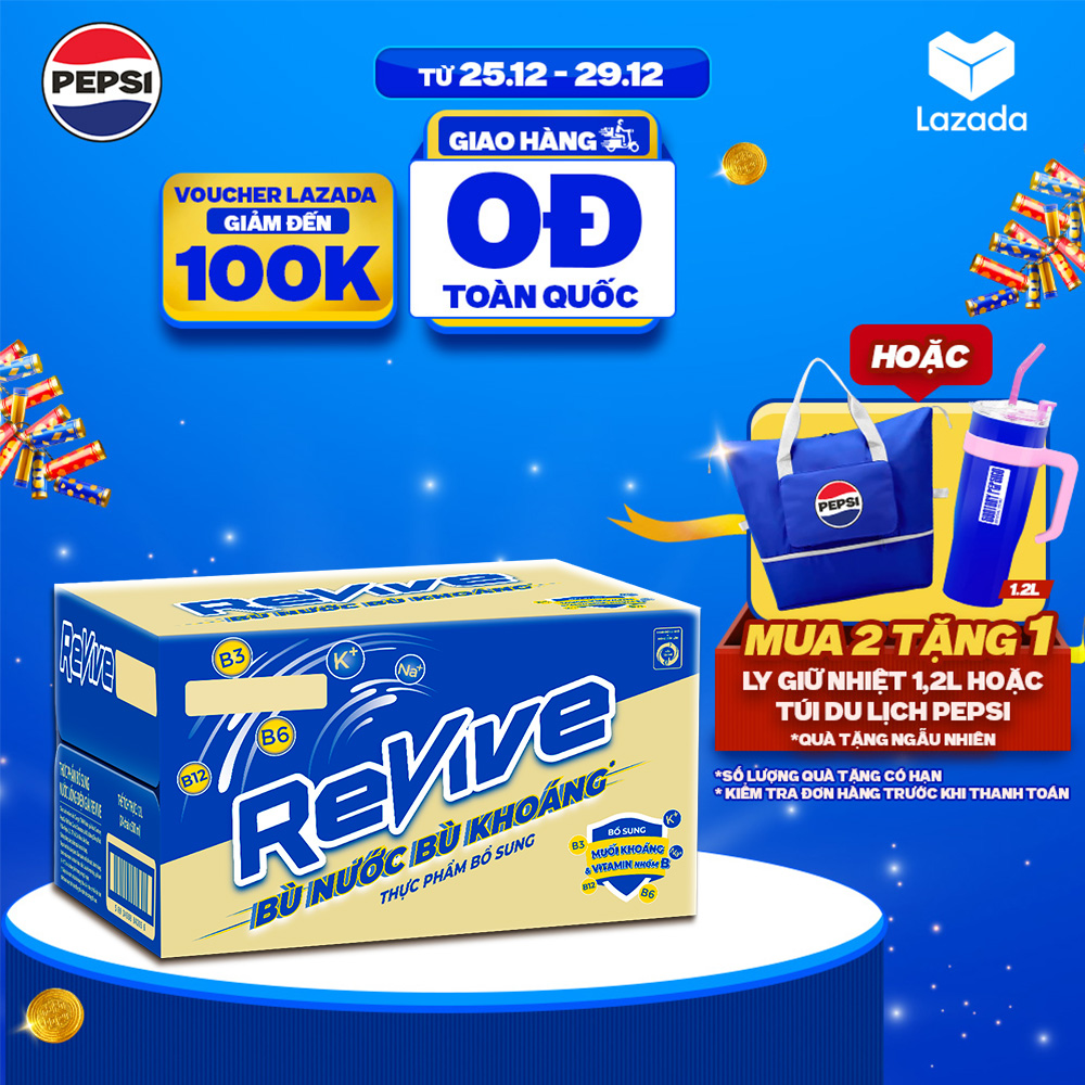  Thùng 24 Chai Nước Điện Giải Thể Thao Revive  500ml chai  