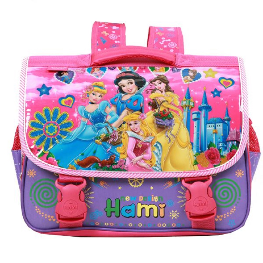 Cặp học sinh cấp 1 Hami 116 hình công chúa, cặp cho bé gái chống thấm nước, cặp có ngăn đựng rộng rãi, hàng Việt Nam chất lượng cao