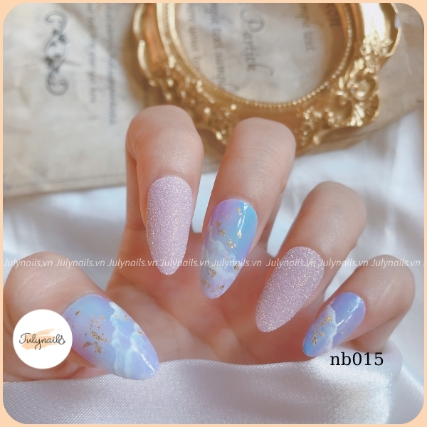 Móng tay giả thiết kế hình biển xanh , mùa hè , vỏ sò sóng biển, nail box giá rẻ nb015 julynails
