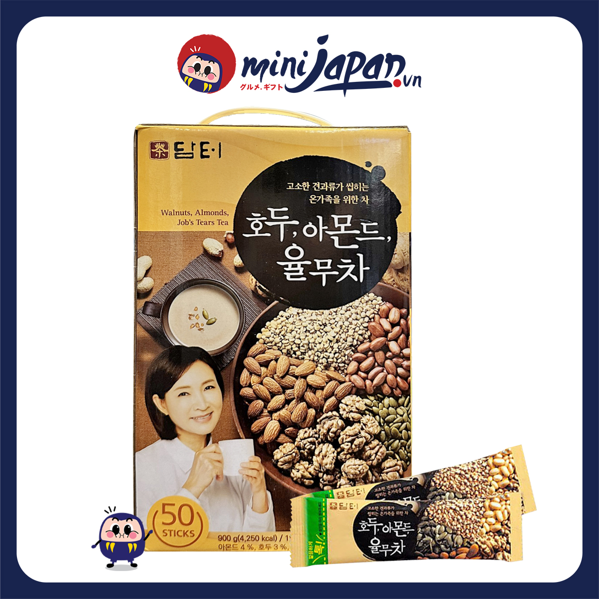 Bột ngũ cốc yến mạch dinh dưỡng Damtuh Hàn Quốc 50 gói x18g, 5 loại hạt