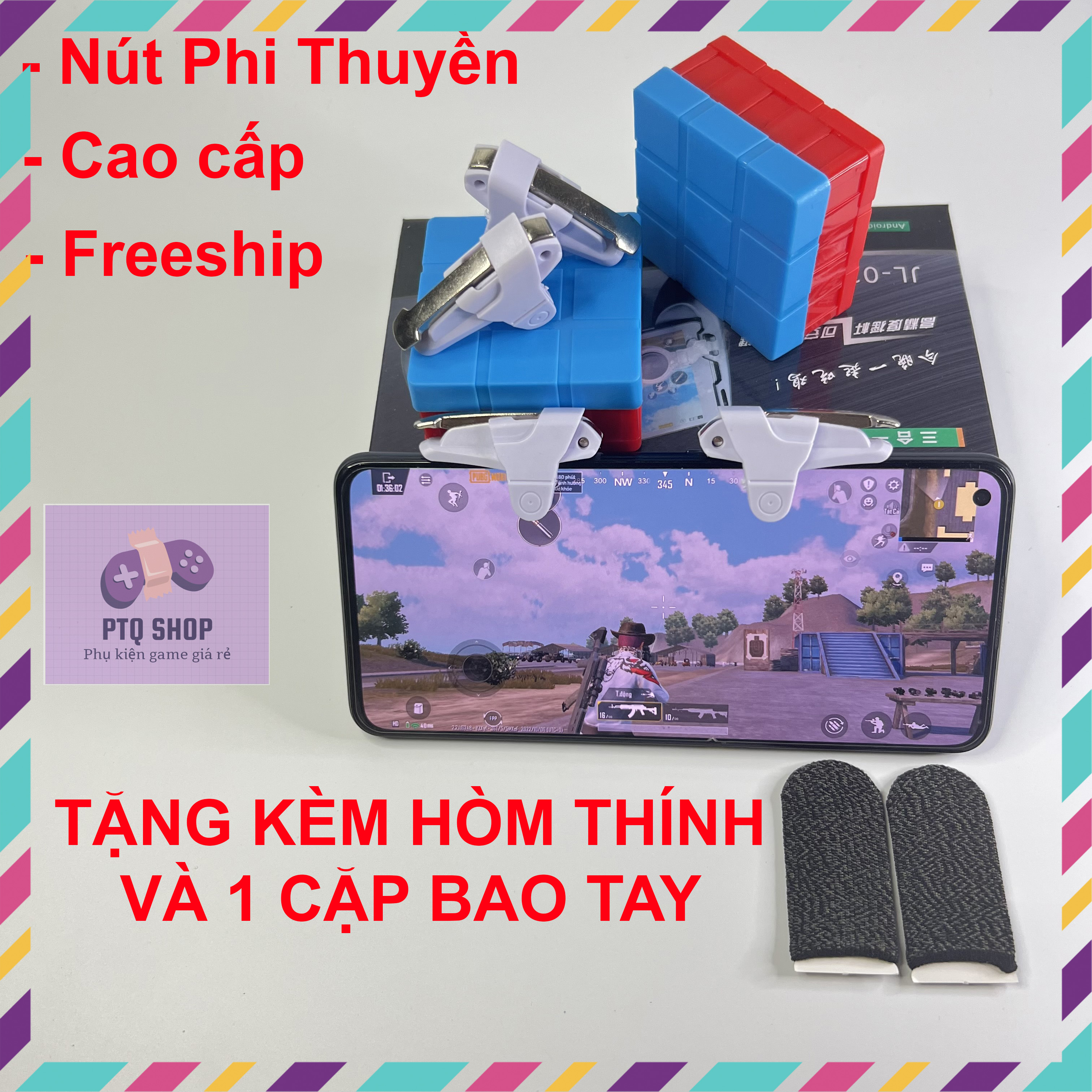 Nút bắn Pubg Mobile ff chơi game siêu nhạy mô phỏng phi thuyền tay cầm chơi game điện thoại pubg ros freefire
