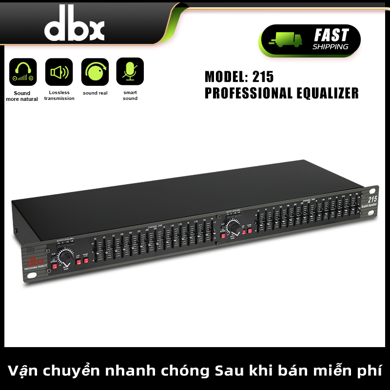 Dbx 215 eq equalizer cao cấp -2 kênh- 30 cần chỉnh, bộ lọc xì karaok chuyên nghiệp lọc tiếng cực hay- loại bỏ tạp âm, cắt tần số thừa hiệu quả, nâng bass trebb mạnh,thích hợp với những dàn máy còn yếu