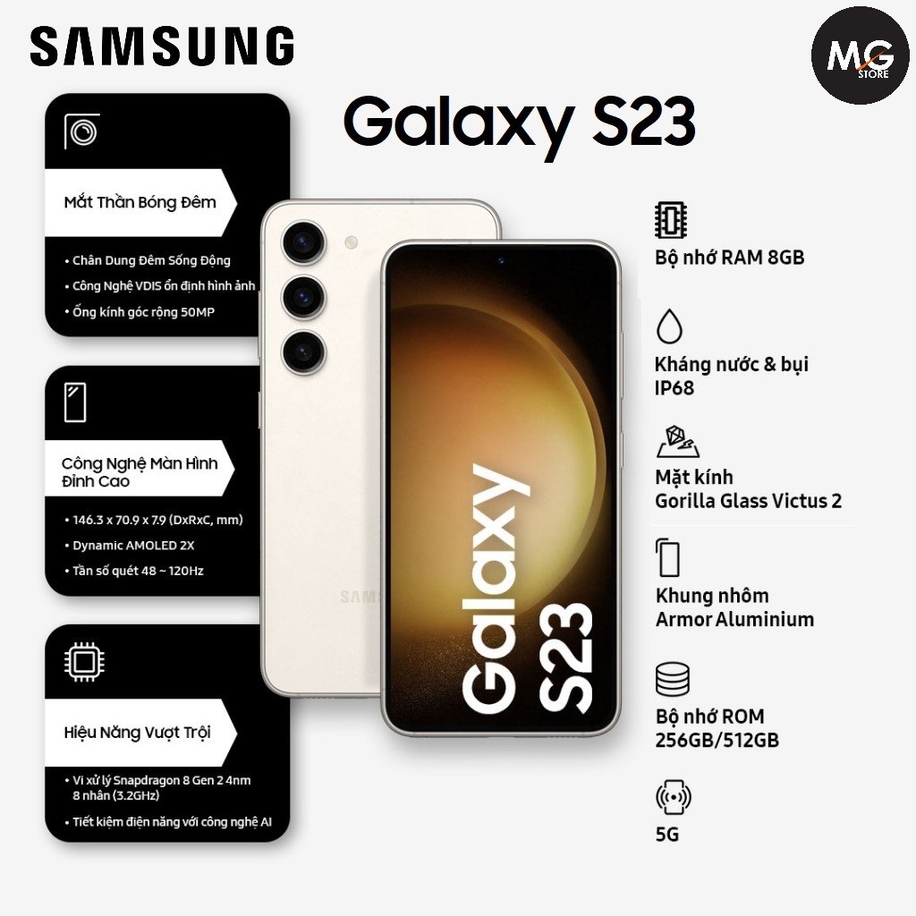 Điện thoại samsung galaxy s23 5g - hàng chính hãng, mới 100%, nguyên seal