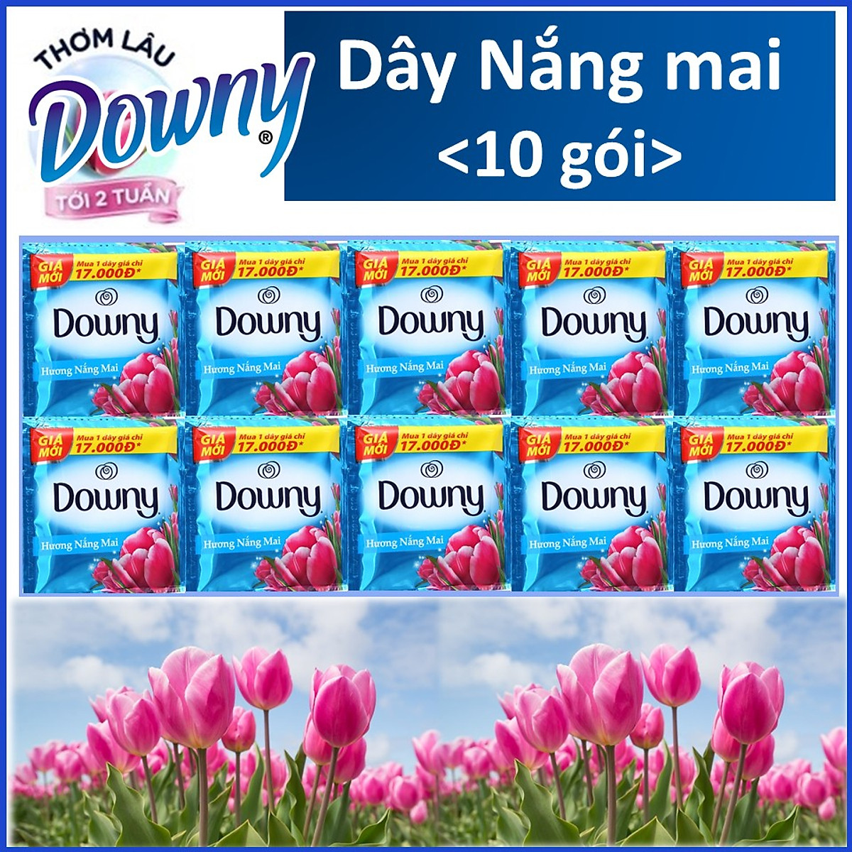 [HCM]10 Gói Nước Xả Vải Downy dây 20ml - nắng mai