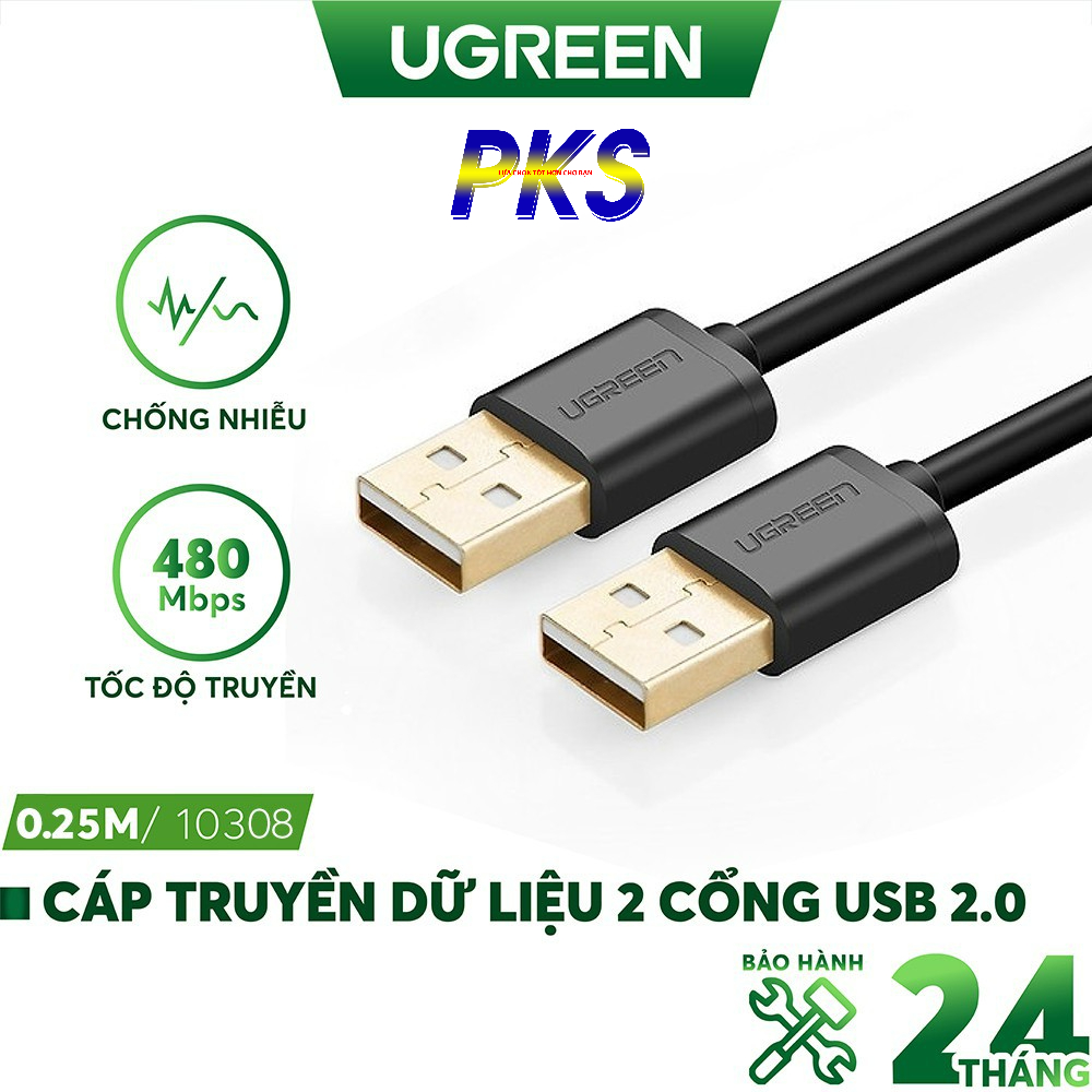 Cáp usb 2.0 hai đầu đực 0,5m ugreen 10308