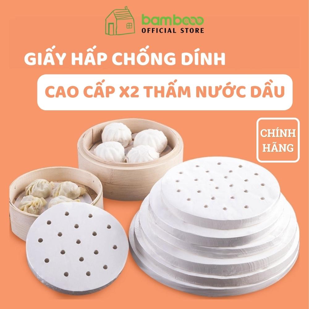 Giấy nến cho nồi chiên không dầu Bambooo Eco 100 tờ giấy nến đục lỗ an toàn sức khỏe mẫu mới 2022