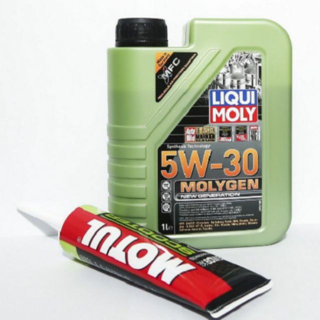 Combo nhớt tay ga Liqui Moly 5w30 Molygen 1L và hộp số Motul 120ml
