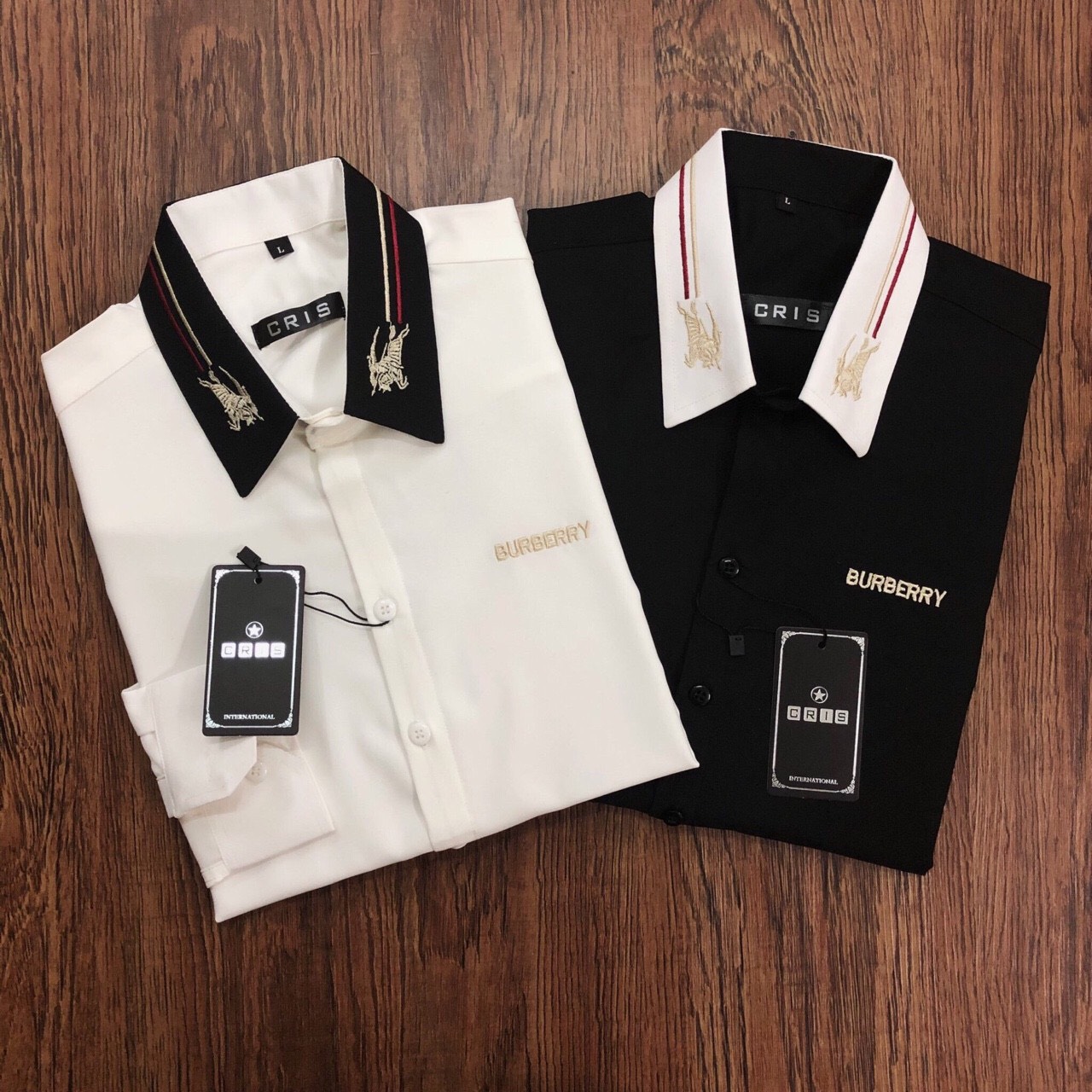 Áo sơ mi nam thêu BBR CAO CẤP trơn, dài tay, vải lụa không nhăn không sù không bay màu