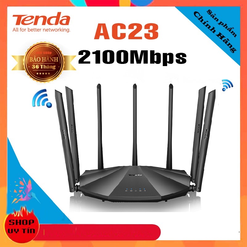 Bộ phát wifi tốc độ ac2100mbps 7 ăng ten tenda ac23
