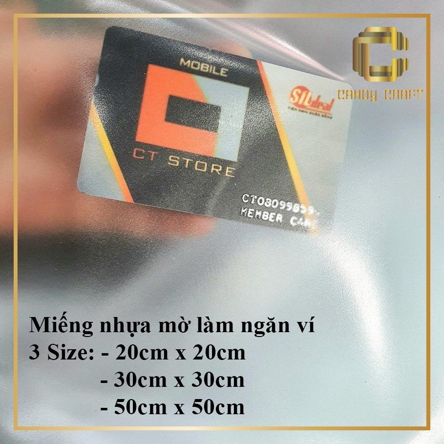 [HCM]Miếng nhựa mờ làm ngăn hình cho ví - phụ kiện làm túi xách