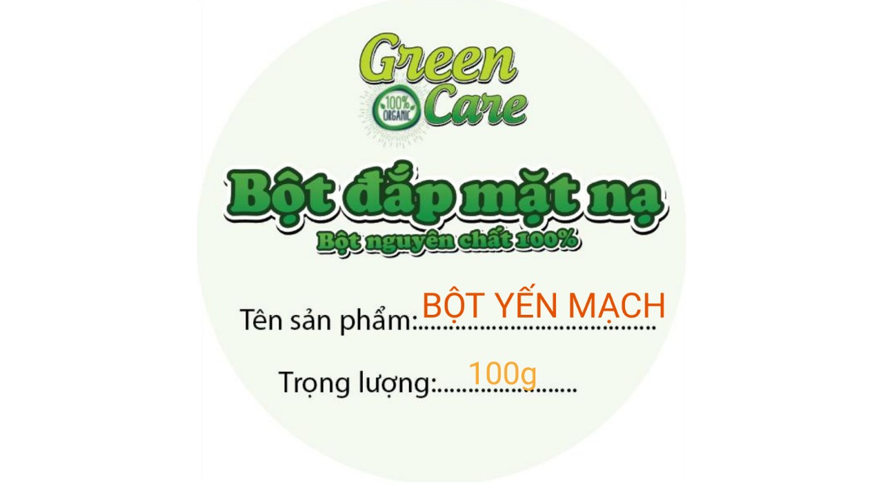 [HCM]bột yến mạch nguyên chất 100g đắp mặt nạ dưỡng da tắm trắng hoàn toàn thiên nhiên