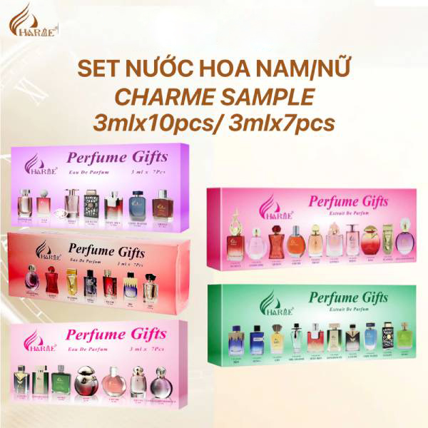 Bộ test nước hoa nữ 10 mùi dạng xịt - NGỌT NGÀO, SANG TRỌNG, QUYẾN RŨ (MỖI ỔNG 3ML)