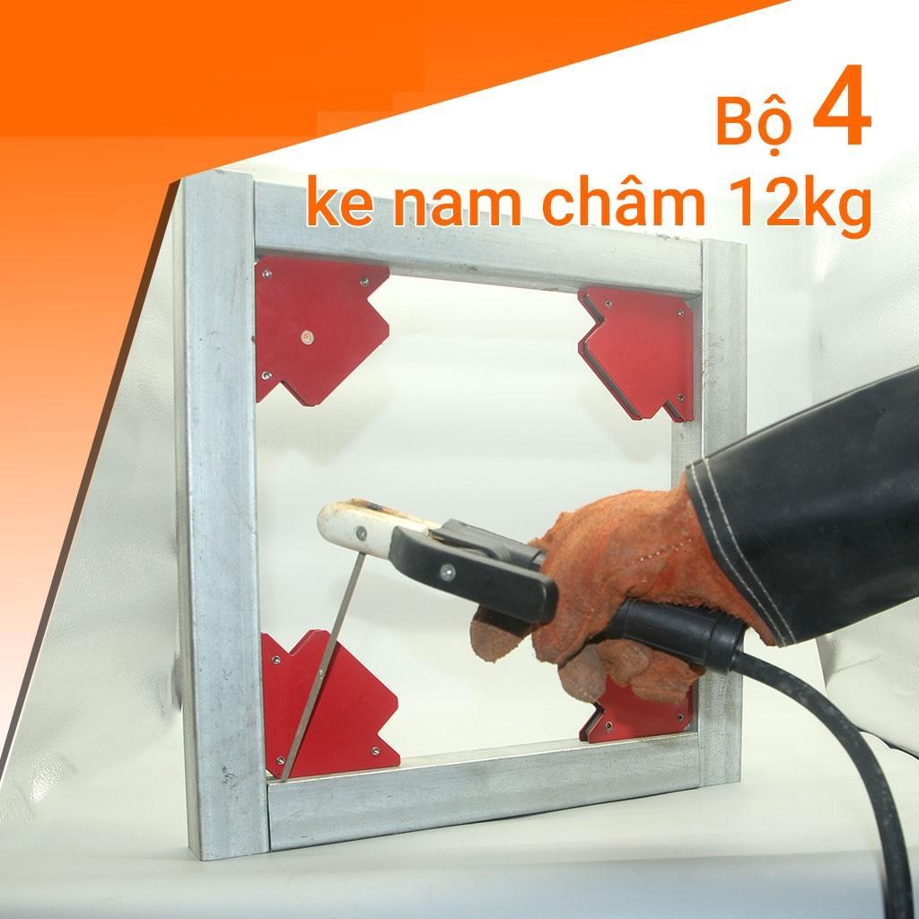 Bộ 4 nam châm ke góc vuông 12kg, ke nam châm, nam châm ke góc cho thợ hàn, thợ cơ khí