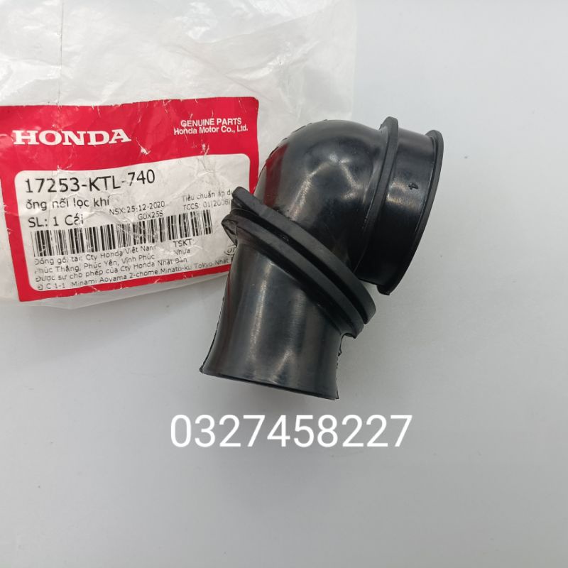 Ống nối khí co cao su, lọc gió pô e, cổ hút WAVE A, RS, S100, RSX... zin Honda